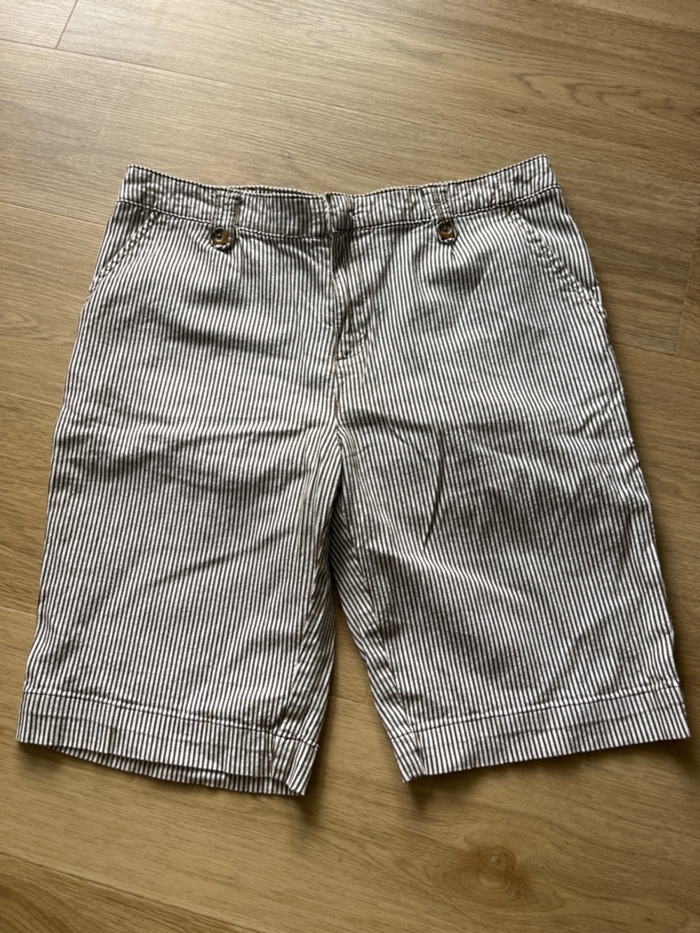 Joseph A Striped Cotton Shorts - White & Navy